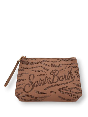 Saint Barth Aline Strass Strass Zebra 18 - Borse Donna - Marrone