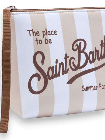 Saint Barth Aline Stripes Pop V 1110 - Borsa Donna - Beige/Panna