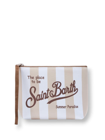 Saint Barth Aline Stripes Pop V 1110 - Borsa Donna - Beige/Panna