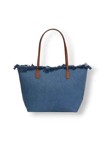 Saint Barth City Bag Fringe Hb Stripes 61 Emb - Borse Donna - Denim