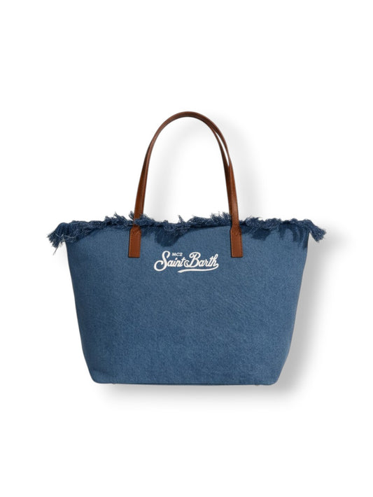 Saint Barth City Bag Fringe Hb Stripes 61 Emb - Borse Donna - Denim