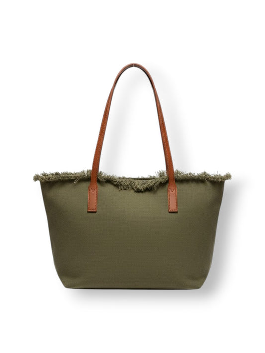 Saint Barth City Bag Mid Fringe Hb Stripes 61 Emb - Borse Donna - Verde