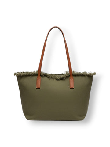 Saint Barth City Bag Mid Fringe Hb Stripes 61 Emb - Borse Donna - Verde