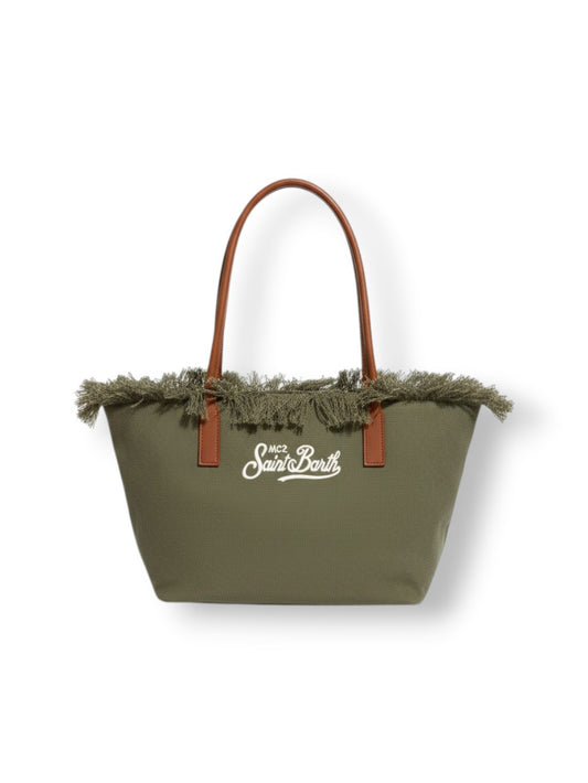 Saint Barth City Bag Mid Fringe Hb Stripes 61 Emb - Borse Donna - Verde