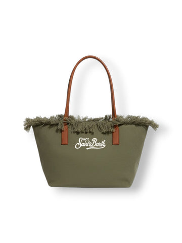 Saint Barth City Bag Mid Fringe Hb Stripes 61 Emb - Borse Donna - Verde