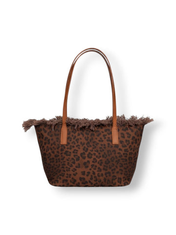 Saint Barth City Bag Mid Fringe Hb Stripes 61 Emb - Borse Donna - Leopard