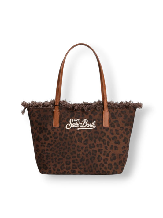 Saint Barth City Bag Mid Fringe Hb Stripes 61 Emb - Borse Donna - Leopard