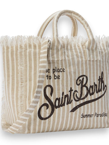 Saint Barth Colette Linen - Borse Donna - Beige/Bianco
