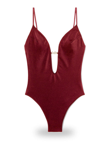 Saint Barth Crunchy Shiny Charms 45 - Costumi Donna - Bordeaux