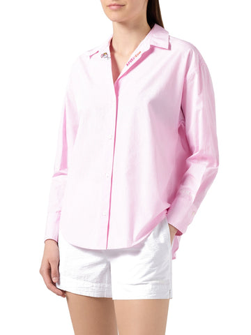 Saint Barth Cristal Cotton Voile Hindi - Camicie Donna - Rosa/Bianco