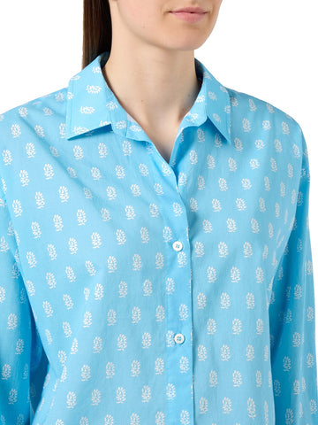 Saint Barth Cristal Cotton Voile Hindi - Camicia Donna - Celeste