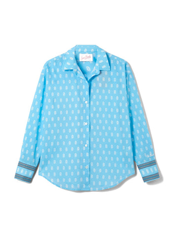 Saint Barth Cristal Cotton Voile Hindi - Camicia Donna - Celeste