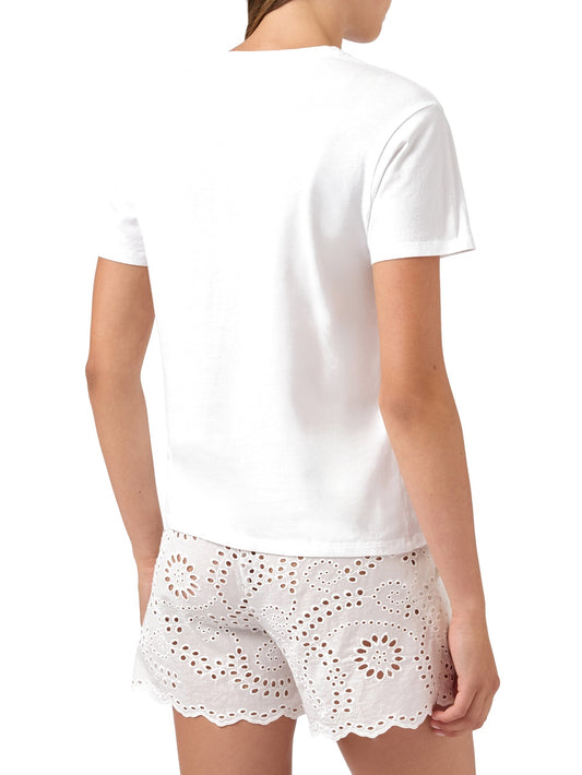 Saint Barth Emilie Toccato Il Fondo Charm Emb - T-Shirt Donna - Bianco