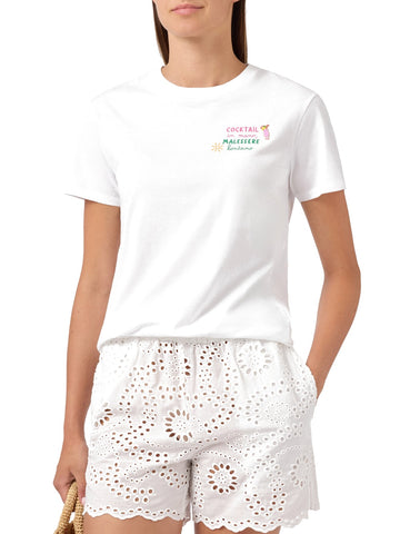 Saint Barth Emilie Toccato Il Fondo Charm Emb - T-Shirt Donna - Bianco