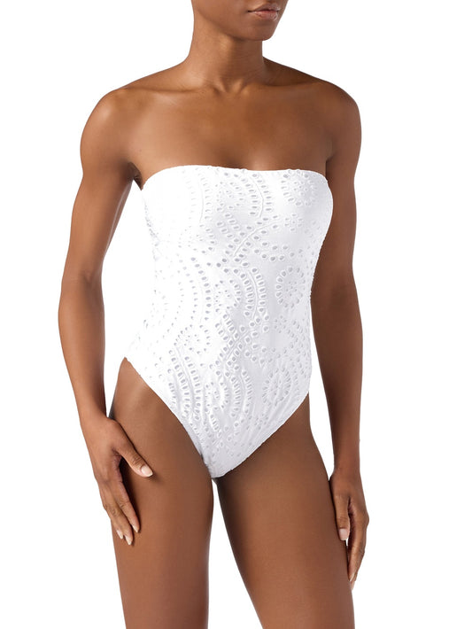 Saint Barth Khyra Sangallo Sunflower Embry 18 - Costumi Donna - Bianco