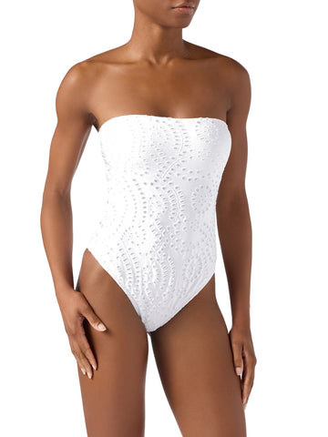Saint Barth Khyra Sangallo Sunflower Embry 18 - Costumi Donna - Bianco