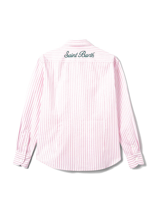Saint Barth Meredith Cotton Strass - Camicia Donna - Rosa/Bianco