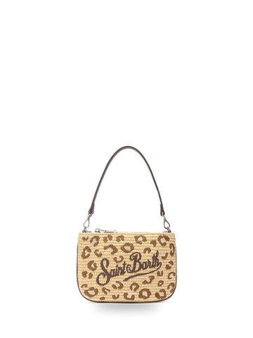 Saint Barth Parisienne Mini Straw Strass - Borse Donna - Leopardato