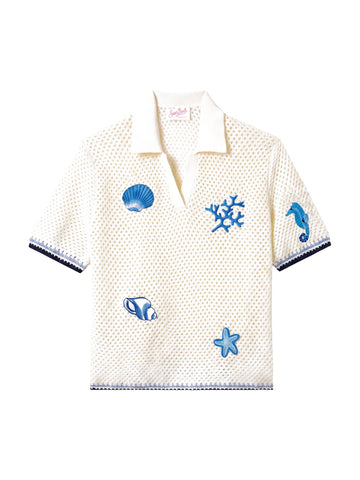 Saint Barth Pixie Lace Oceans Patch - T-Shirt Donna - Panna