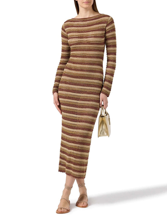 Saint Barth Robyn Stripes Lurex Gold - Abiti Donna - Marrone/oro