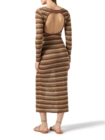 Saint Barth Robyn Stripes Lurex Gold - Abiti Donna - Marrone/oro