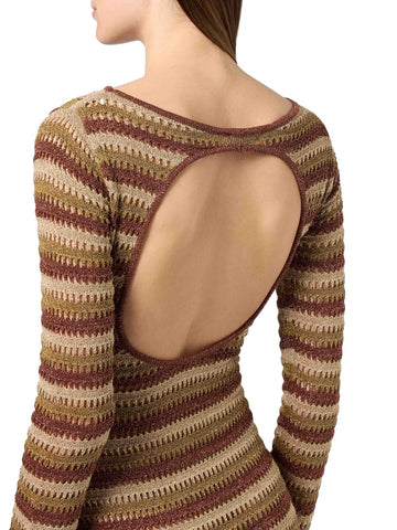 Saint Barth Robyn Stripes Lurex Gold - Abiti Donna - Marrone/oro