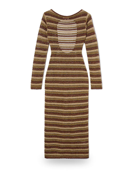 Saint Barth Robyn Stripes Lurex Gold - Abiti Donna - Marrone/oro