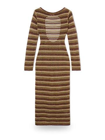 Saint Barth Robyn Stripes Lurex Gold - Abiti Donna - Marrone/oro