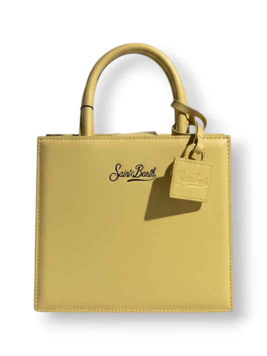 Saint Barth Shop Bag Mini Straw Leather - Borse Donna - Giallo