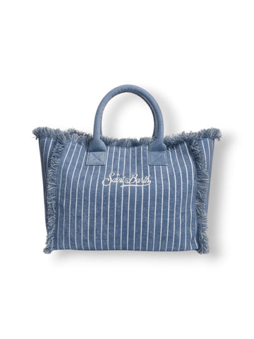 Saint Barth Vanity Sponge Terry Embossed Stripes Tiny V 36 Emb - Borse Donna - Celeste