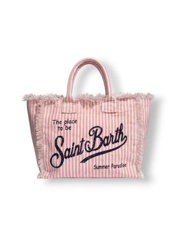 Saint Barth Vanity Linen Linen 11 Beige - Borse Donna - Bianco/Rosa
