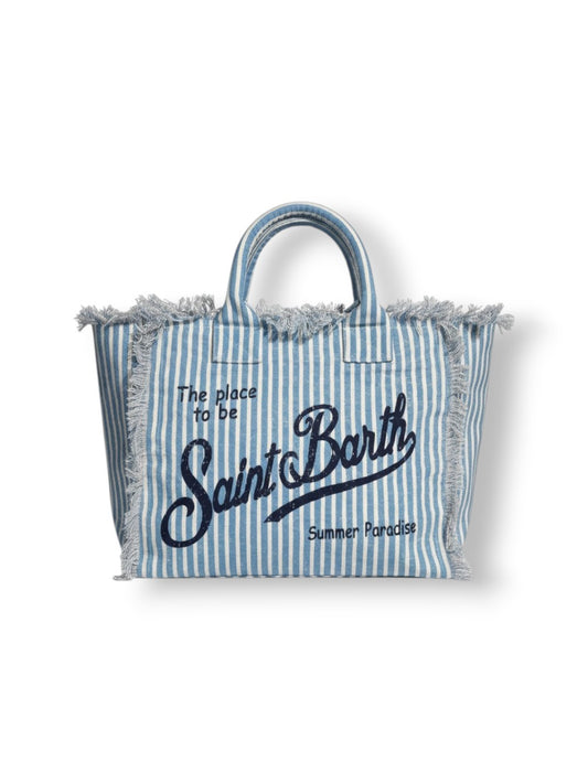 Saint Barth Vanity Linen Linen 11 Beige - Borse Donna - Bianco/Celeste