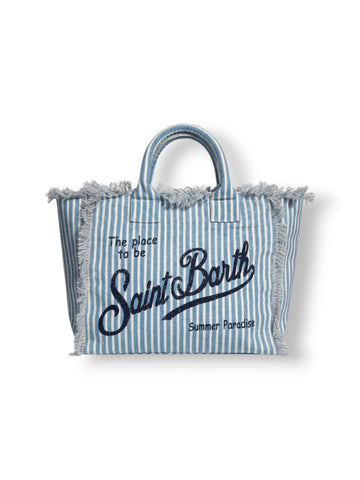 Saint Barth Vanity Linen Linen 11 Beige - Borse Donna - Bianco/Celeste