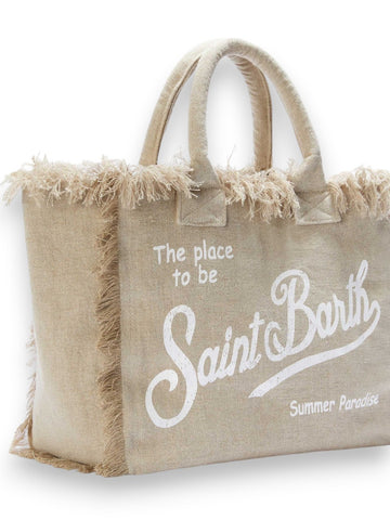 Saint Barth Vanity Linen Linen 11 Beige - Borse Donna - Tortora