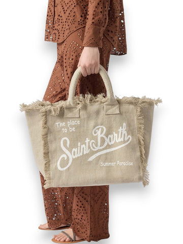 Saint Barth Vanity Linen Linen 11 Beige - Borse Donna - Tortora