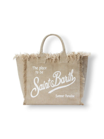 Saint Barth Vanity Linen Linen 11 Beige - Borse Donna - Tortora