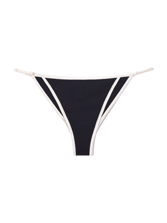 Saint Barth Zephire String 0010 - Costumi Donna - Nero/Panna