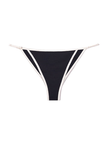 Saint Barth Zephire String 0010 - Costumi Donna - Nero/Panna