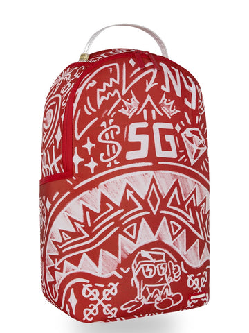 Sprayground Graffiti Wall Dlxsr Backpack - Zaini Unisex - Bianco/Rosso