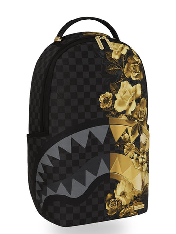Sprayground Gold Floral Remix Dlxsv Backpack - Zaini Unisex - Nero/Oro