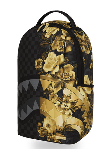 Sprayground Gold Floral Remix Dlxsv Backpack - Zaini Unisex - Nero/Oro