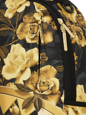 Sprayground Gold Floral Remix Dlxsv Backpack - Zaini Unisex - Nero/Oro