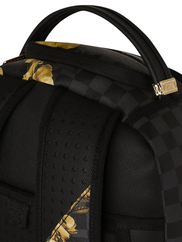 Sprayground Gold Floral Remix Dlxsv Backpack - Zaini Unisex - Nero/Oro