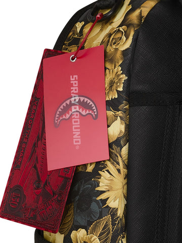 Sprayground Gold Floral Remix Dlxsv Backpack - Zaini Unisex - Nero/Oro