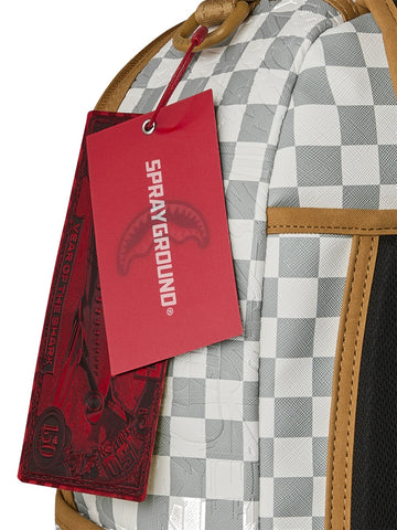 Sprayground Graff Embossed Cream Check - Zaini Unisex - Grigio/Beige