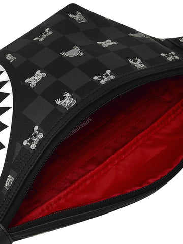 Sprayground Gray Peeking Character Check - Borse Unisex - Nero