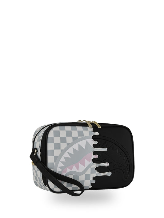 Sprayground Cream Check Unfinished Shark - Borse Unisex - Nero/Grigio