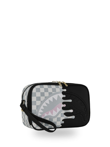 Sprayground Cream Check Unfinished Shark - Borse Unisex - Nero/Grigio