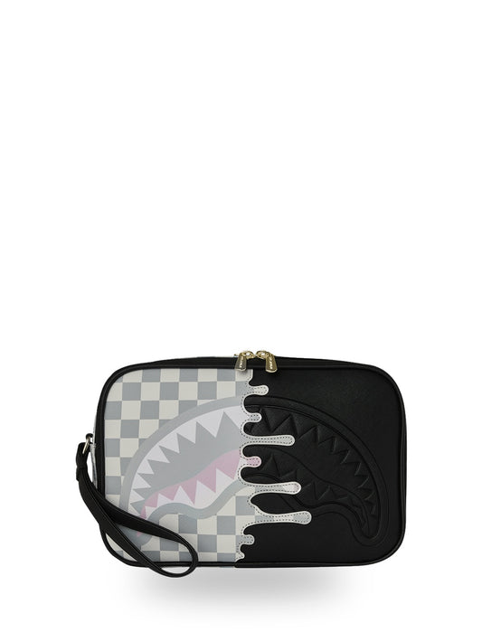 Sprayground Cream Check Unfinished Shark - Borse Unisex - Nero/Grigio