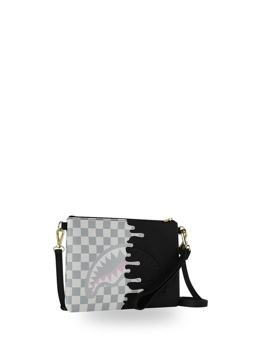 Sprayground Cream Check Unfinished Shark - Borse Unisex - Nero/Grigio